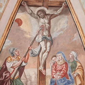 The Crucifixion, Our Lady of Assumption church, Cordon, Haute-Savoie, France, Europe