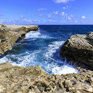 Devils Bridge, geological limestone rock formation and arch, Willikies, Antigua