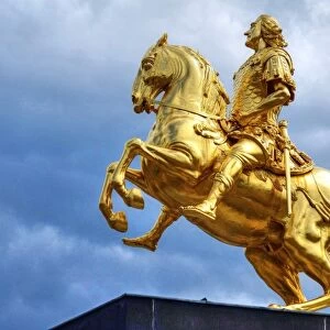 Equestrian statue of Augustus II the Strong, Dresden, Saxony, Germany, Europe