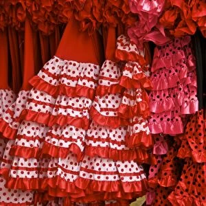 Flamenco dresses, Seville, Andalucia, Spain, Europe