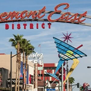 Fremont Street and neon sign, Las Vegas, Nevada, United States of America, North America