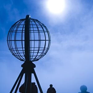 The Globe Monument at North Cape, Honningsvag Port, Mageroya Island, Finnmark Region