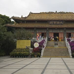 The Great Hall, Po Lin Monastery, Lantau Island, Hong Kong, China, Asia