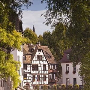 Half timbered houses in La Petite France, Grande Ile, UNESCO World Heritage Site, Strasbourg, Bas-Rhin, Alsace, France, Europe