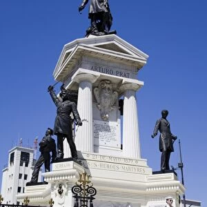 Heroes Monument in Plaza Sotomayor, Valparaiso, Chile, South America
