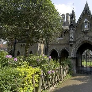 Holly Village, Grade 2 listed Gothic style buildings dating from 1865, architect Henry Darybishire, Highgate, London, England, United Kingdom, Europe