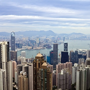 Hong Kong cityscape viewed from Victoria Peak, Hong Kong, China, Asia