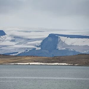 Huge glacier in Bjornsund, Svalbard, Arctic