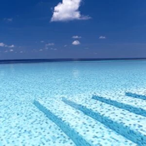Infinity pool in the Maldives, Indian Ocean, Asia