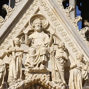 The Last Judgment, west front of Reims Cathedral, UNESCO World Heritage Site, Reims
