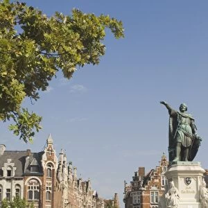 Market Square with statue of Jacob van Artevelde, Ghent, Belgium, Europe