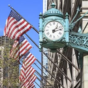 Marshall Field Building Clock, State Street, Chicago, Illinois, United States of America, North America
