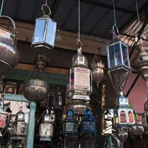 Moroccan lanterns, Medina Souk, Marrakech, Morocco, North Africa, Africa