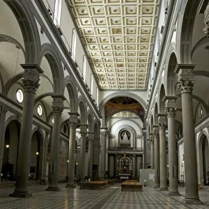 Nave of Basilica of San Lorenzo, Florence, Tuscany, Italy, Europe
