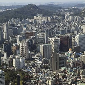 Overview of city, Seoul, South Korea, Asia