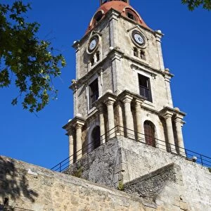 Rhodes Clock Tower, Rhodes City, Rhodes, Dodecanese, Greek Islands, Greece, Europe