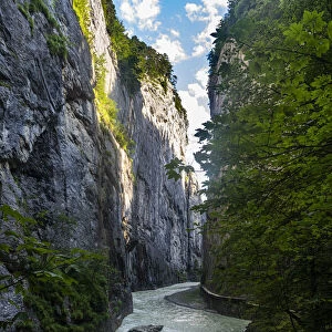 River Aare flowing through the Aare Gorge, Meiringen, Bernese Oberland, Switzerland