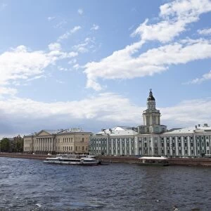 The River Neva and Kunstkammer building, St. Petersburg, Russia, Europe