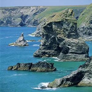 Rock stacks, Bedruthan, Cornwall, England, United Kingdom, Europe