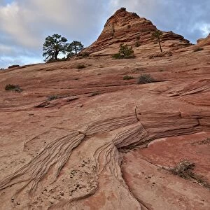 Sandstone cone and clouds, Zion National Park, Utah, United States of America, North