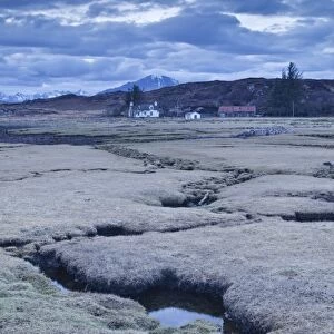 A solitary house near to Tokavaig on the Isle of Skye, Inner Hebrides, Scotland, United Kingdom, Europe