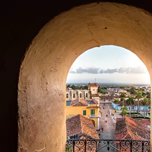 The streets and rooftops of historic Trinidad at sunset, Trinidad, Cuba, Central America