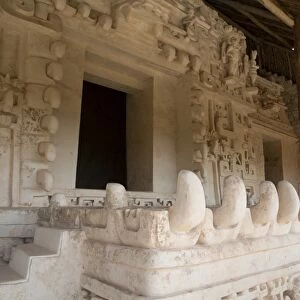 Stucco sculpture, Monster Mouth, The Tomb of Ukit Kan Lek Tok (Mayan Ruler), The Acropolis