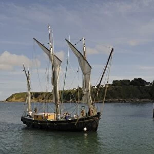 Traditional sailing vessel, Port Tudy, Ile de Groix, Brittany, France, Europe