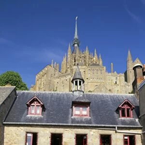 The village, Mont St. Michel, UNESCO World Heritage Site, Manche, France, Europe