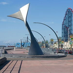 Whales tail on the promenade to the south of the city, Blackpool, Lancashire