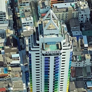 Aerial view of the Baiyoke Hotel, Bangkok, Thailand