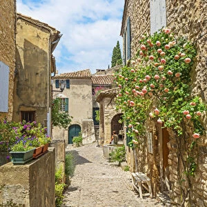 Alley at Seguret, Seguret, Vaucluse, Provence-Alpes-Cotes d'Azur, France