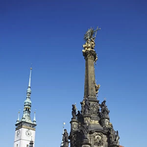 Czech Republic, Moravia, Olomouc, Town Hall And Holy Trinity Column (UNESCO World
