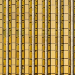 Gold tinted windows on building by Dubai Creek, Dubai, United Arab Emirates