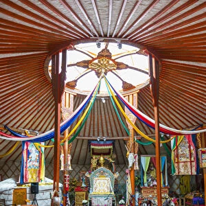 Interiors of a Tsorjiin Khureenii temple. Middle Gobi province, Mongolia