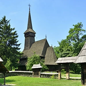 Maramures wooden church. The National Village Museum (Muzeul Satului), an open-air