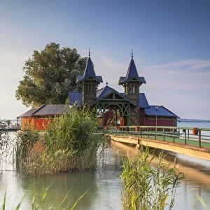 Pier on Keszthely beach, Keszthely, Lake Balaton, Hungary