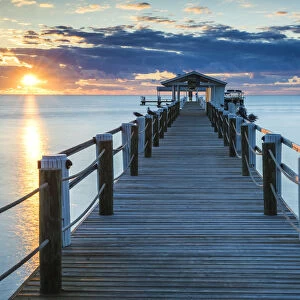 Pier at Sunrise, Islamorada, Florida Keys, USA