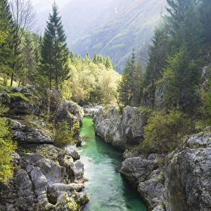 River Soca, Great Soca Gorge, Triglav National Park, Slovenia