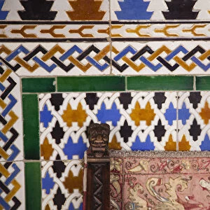 Spain, Castilla y Leon Region, Segovia Province, Segovia, The Alcazar, tile detail