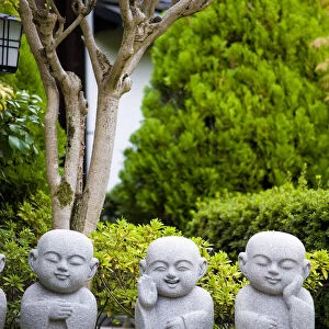 Statues in Garden, Kyoto, Japan