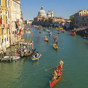 Venice, Veneto, Italy. Historical regatta event on the Grand Canal