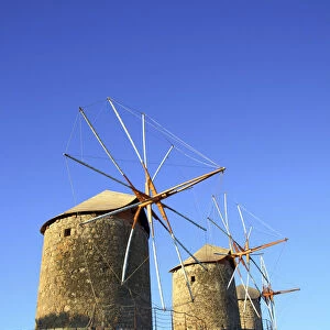 Windmills Of Chora, Patmos, Dodecanese, Greek Islands, Greece, Europe