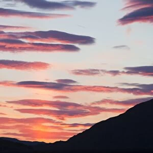 Clouds at sunset over Fairfield, Lake District, UK