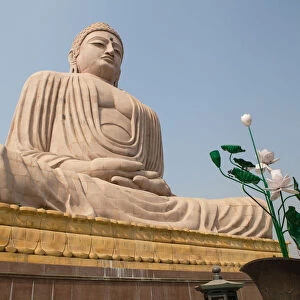 India, Bihar, Bodhgaya, The Great Buddha statue at Bodhgaya