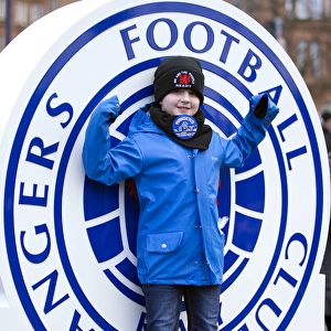 Electrifying Fan Experience: Rangers Supporters Gather in the Fan Zone before Kick-off vs Kilmarnock at Ibrox Stadium