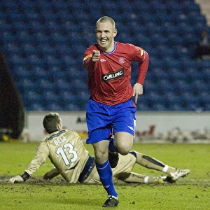 Rangers Kenny Miller Ecstatically Celebrates His Second Goal Against Kilmarnock in the Scottish Premier League