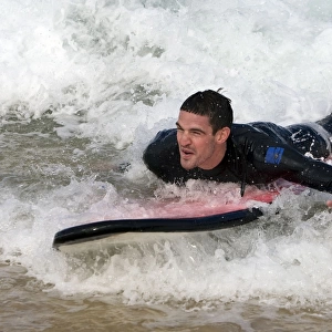 Rangers Kyle Lafferty Surfs Bondi Beach: Exclusive Images from Sydney Festival of Football 2010