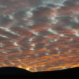Altocumulus mackerel sky print, Howgill Fells at sunset Altocumulus mackerel sky print, Howgill Fells at sunset