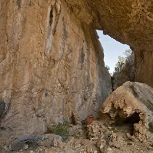 Ancient Nuraghic mountain site, Tiscali, Sardinia, Italy, April